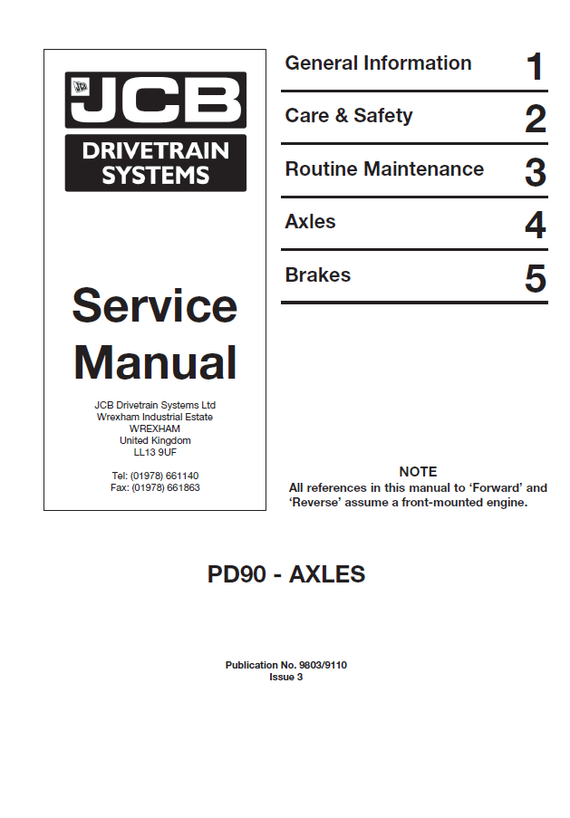 Manual de Reparación Transmisión Mecanica JCB PD90