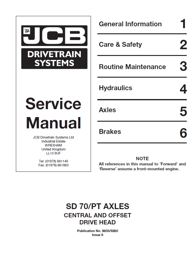 Manual de Reparación Transmisión Mecanica JCB SD 70 PT