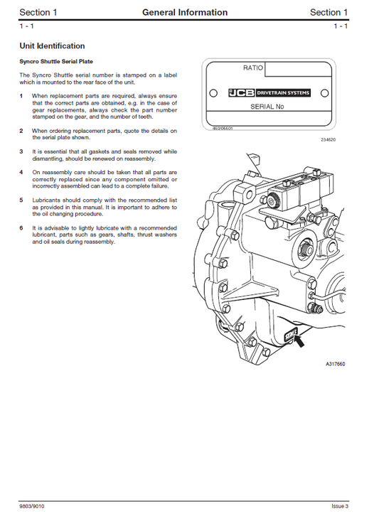 Manual de Reparación Transmisión Mecanica JCB SERIE SS400