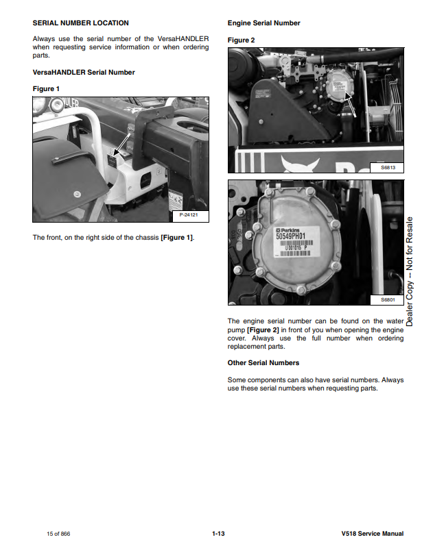 Manual de Reparación VersaHandler Bobcat V518