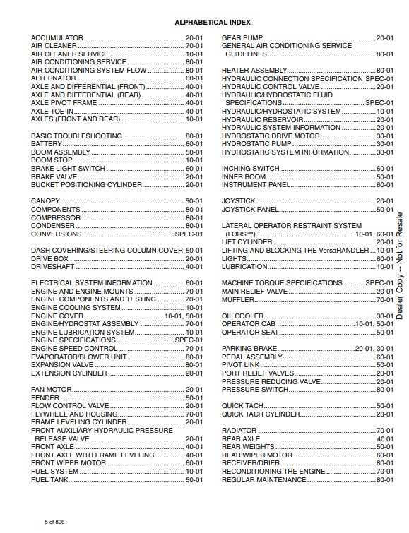Manual de Reparación VersaHandler Bobcat V623