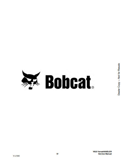 Manual de Reparación VersaHandler Bobcat V623