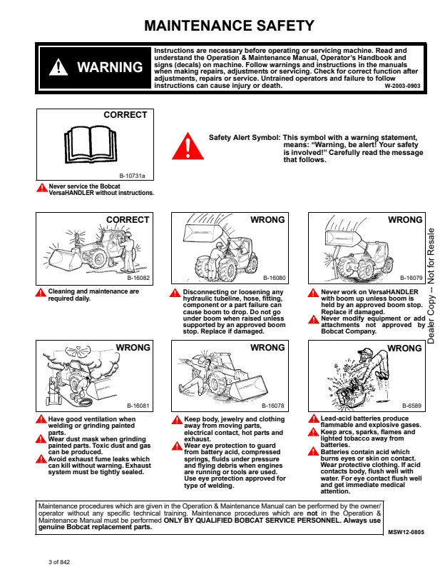 Manual de Reparación VersaHandler Bobcat V638