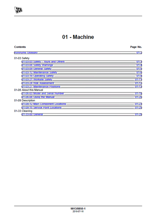 Manual de Reparación Volqueta de Punta Alta JCB 1T-1