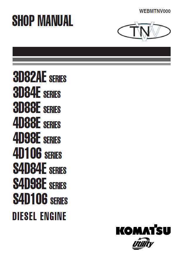Manual de Reparación de Taller de Motores Yanmar para Productos Komatsu