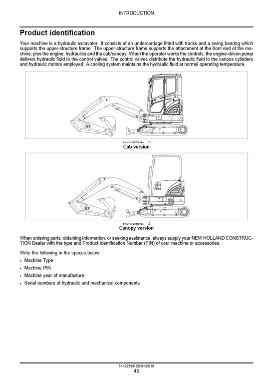 Manual de Servicio Mini Excavadora New Holland E26C