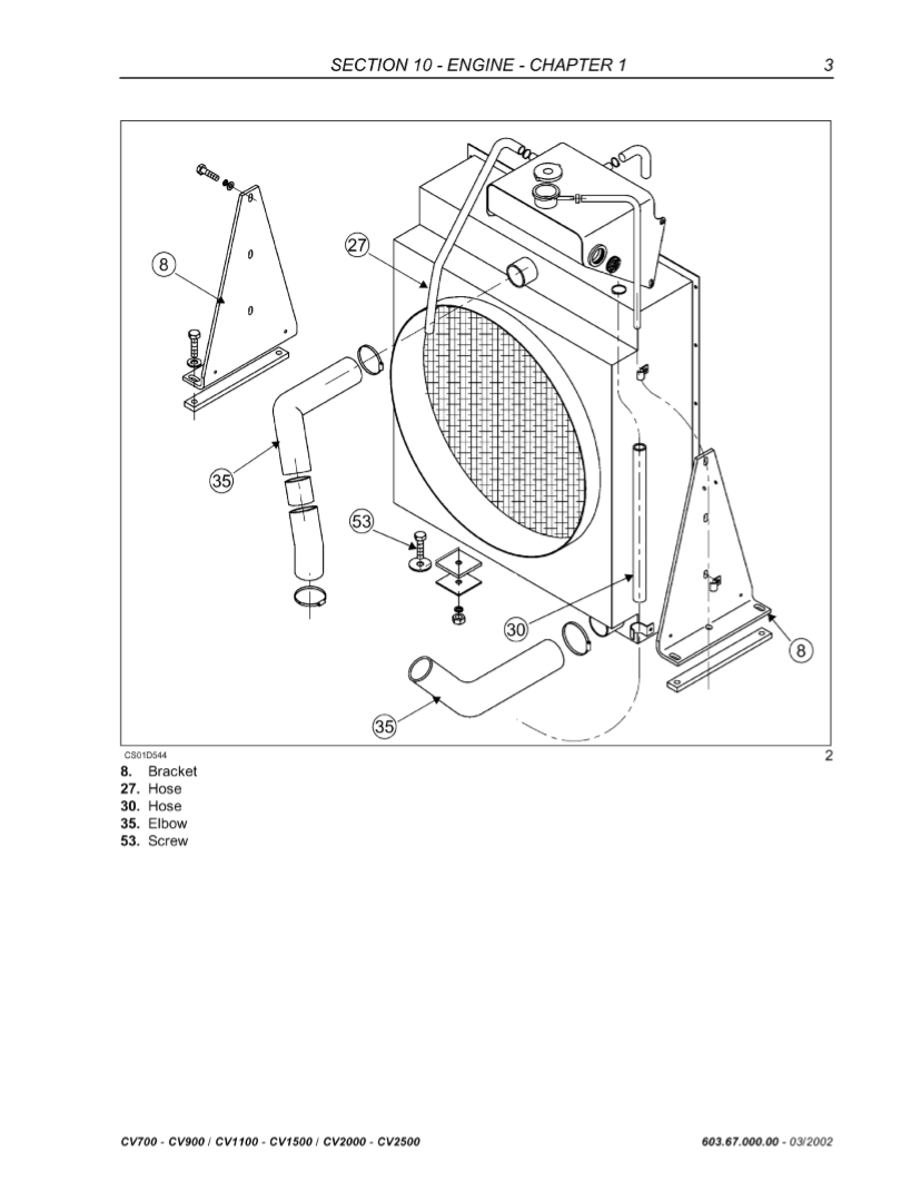 Manual de Servicio Vibrocompactador New Holland CV700, CV900, CV1100, CV1500, CV2000, CV2500