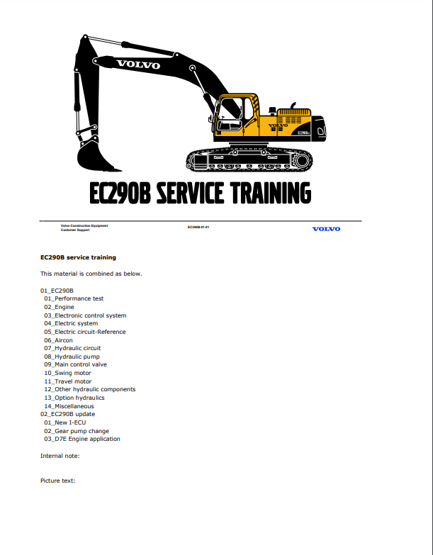 Manual de Servicios-Capacitación Excavadorta Volvo EC290B