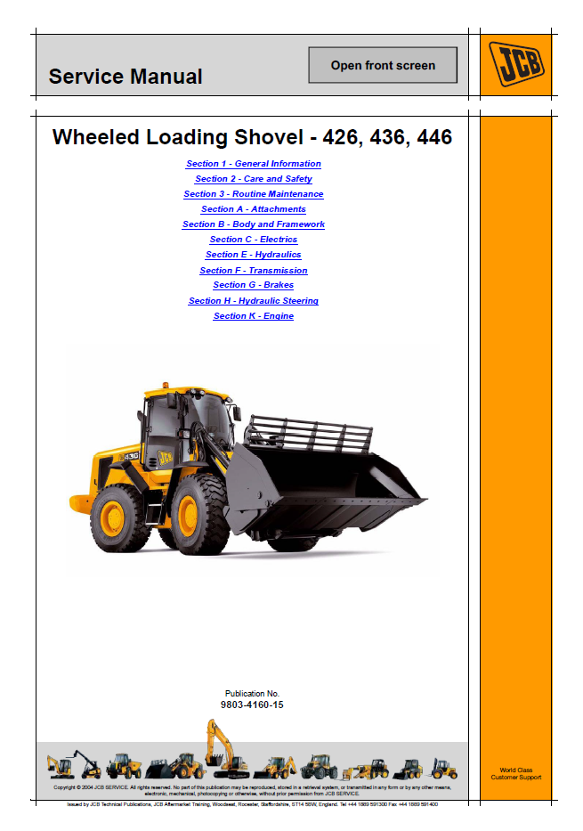 Manual de Servicios Cargadora JCB 426, 436, 446