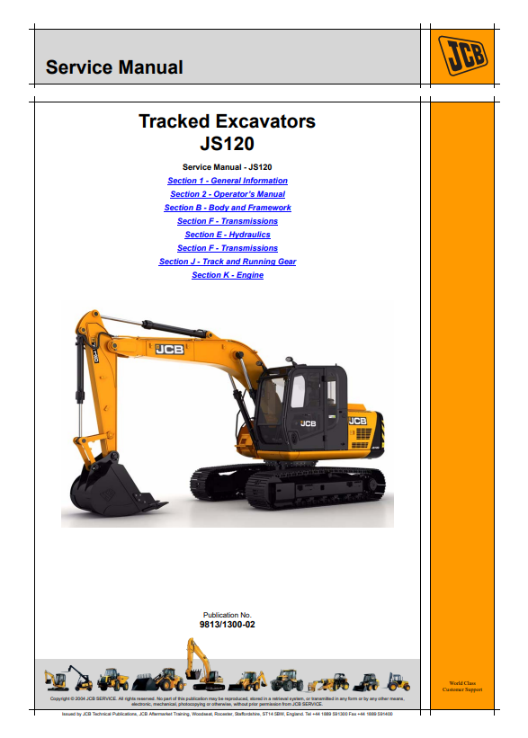 Manual de Servicios Excavadora JCB JS120