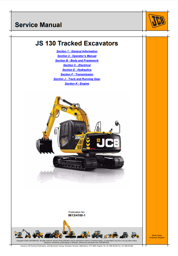 Manual de Servicios Excavadora JCB JS130