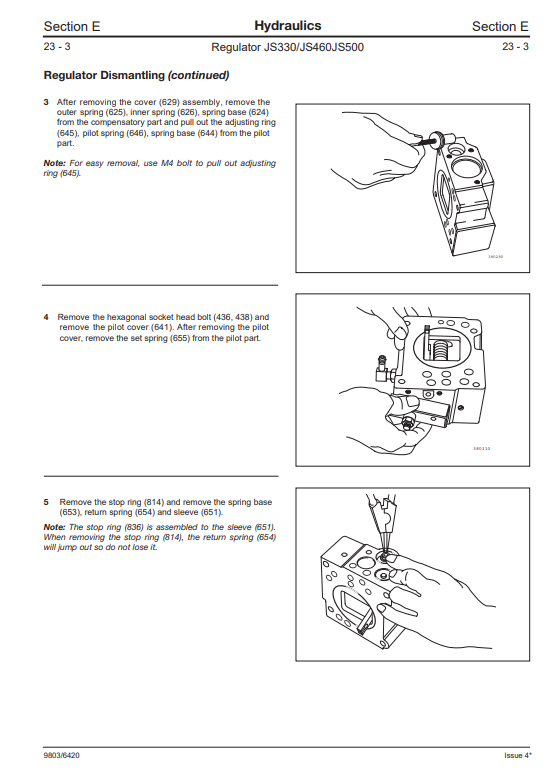Manual de Servicios Excavadora JCB JS330, JS450, JS460/500, JS460/500