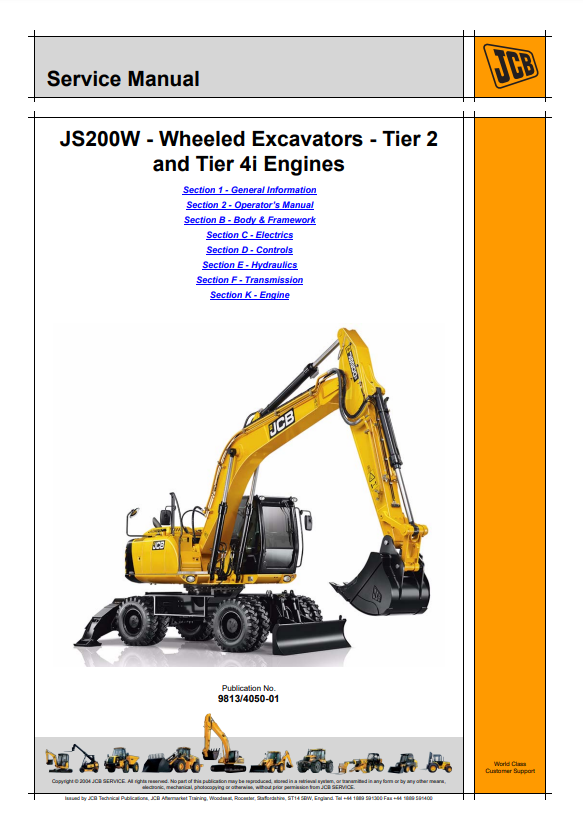 Manual de Servicios Excavadora JS200W Tier 2 y Tier 4i