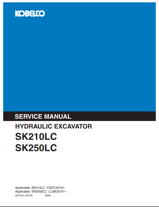 Manual de Servicios Excavadora Kobelco SK210LC, SK250LC