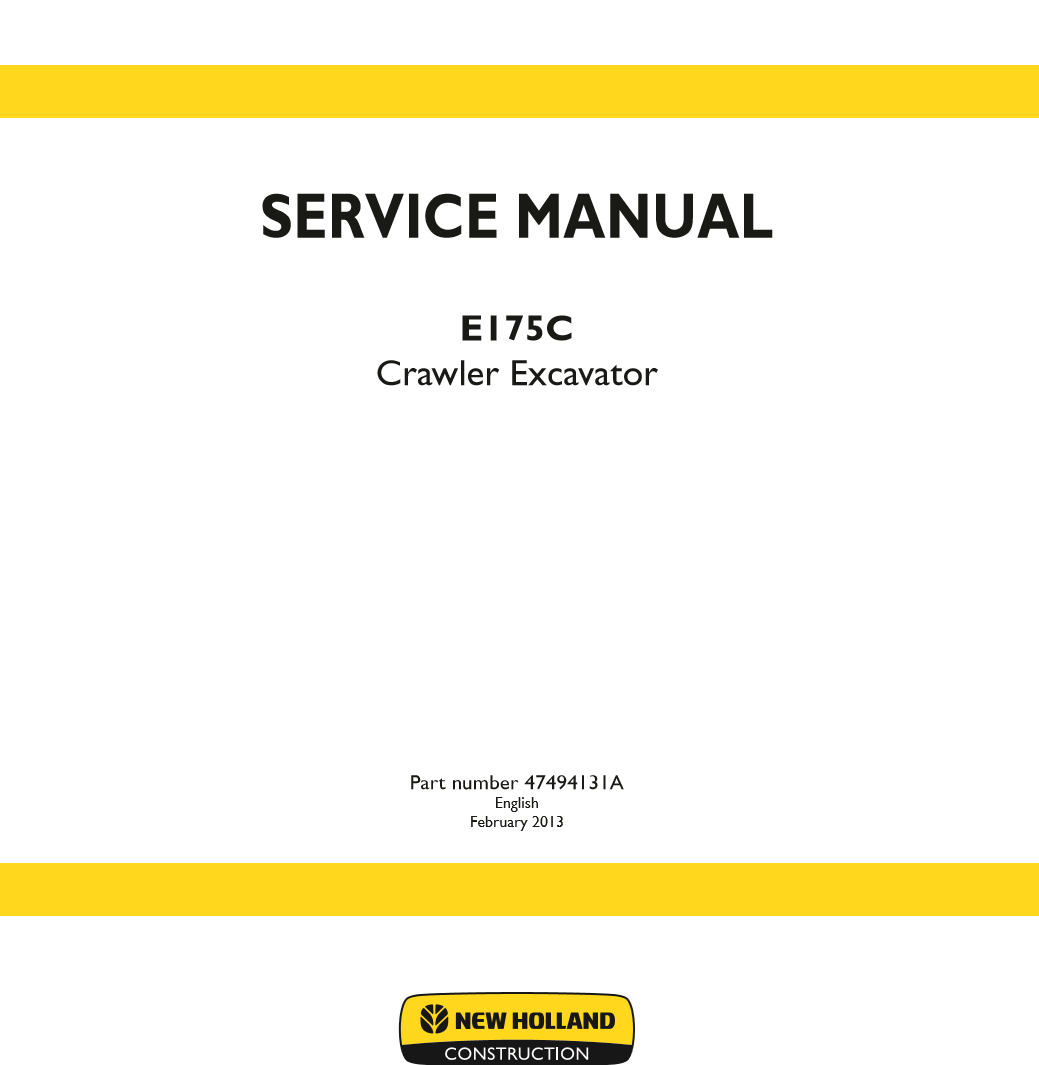 Manual de Servicios Excavadora New Holland E175C