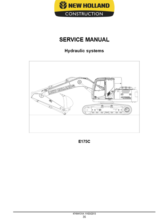Manual de Servicios Excavadora New Holland E175C