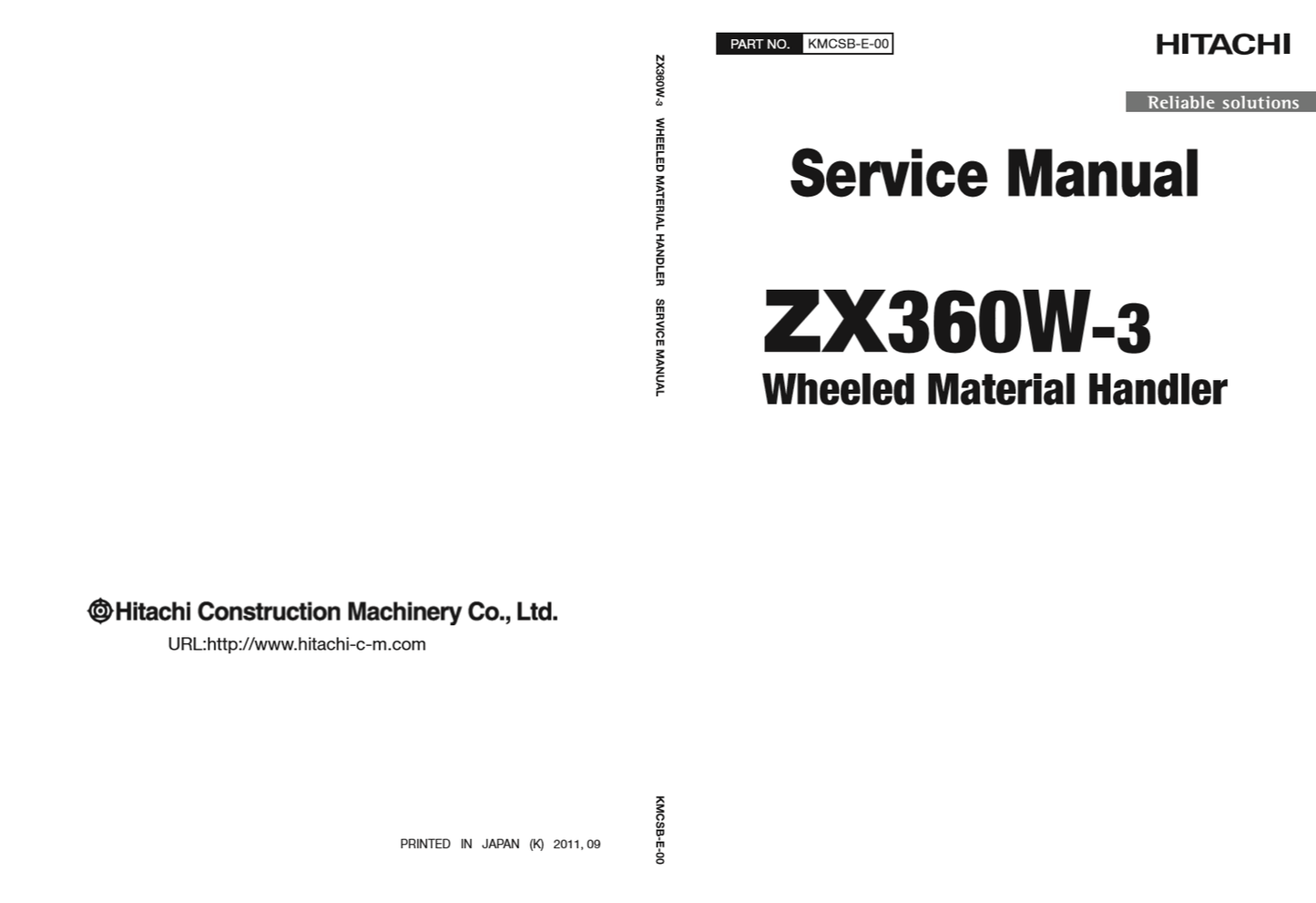 Manual de Servicios Excavadora sobre Ruedas Hitachi ZX360W-3