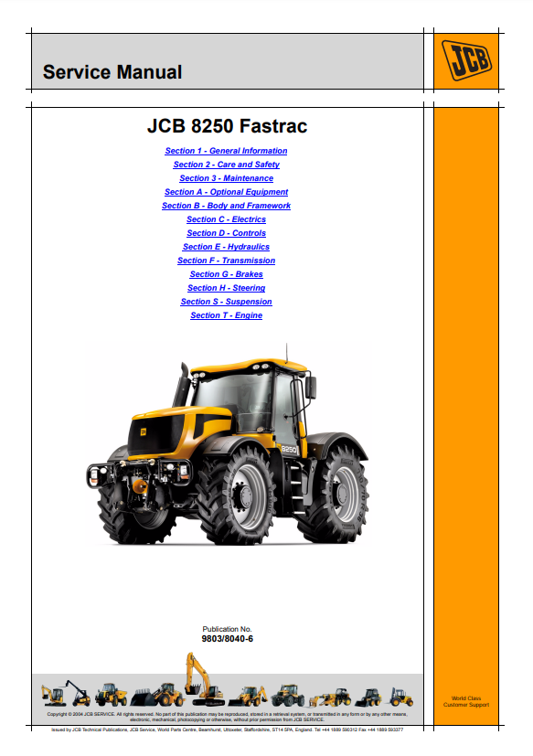 Manual de Servicios Fastrac JCB 8250