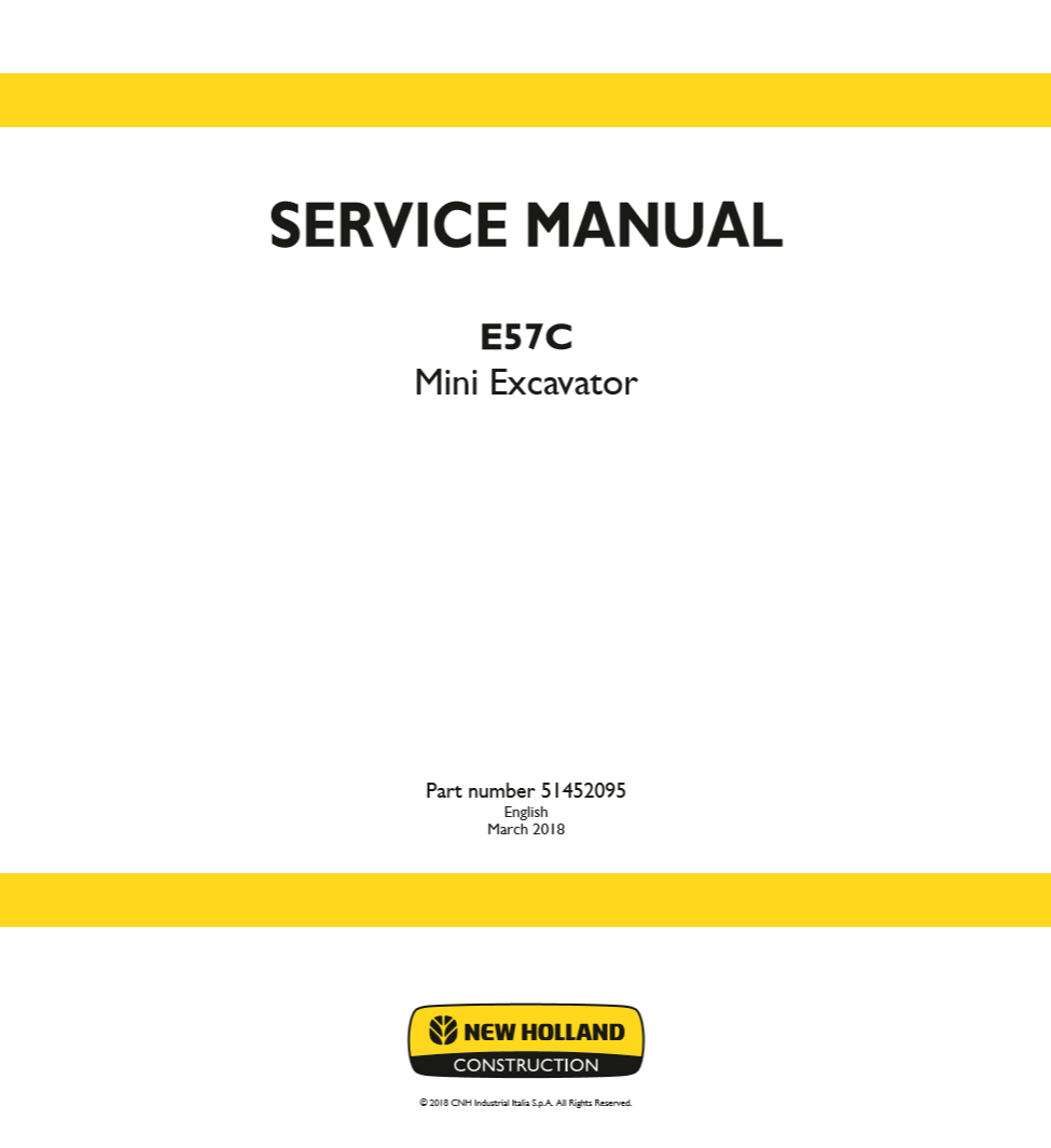 Manual de Servicios Mini Excavadora New Holland E57C
