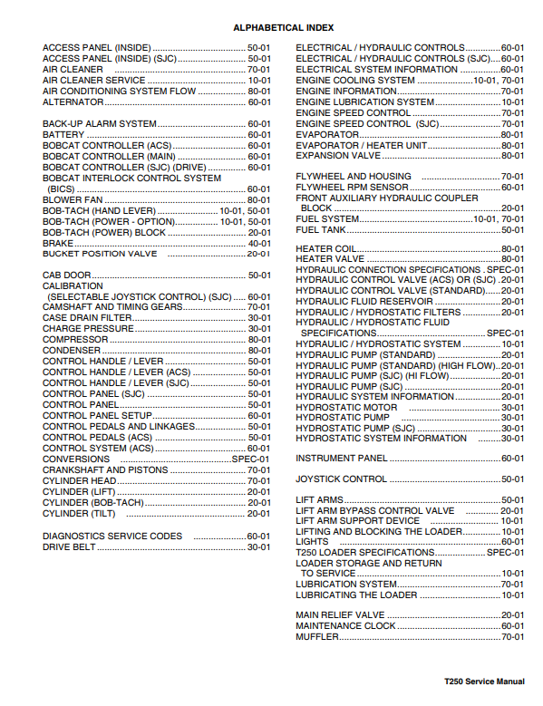 Manual de Servicios Minicargador Bobcat T250