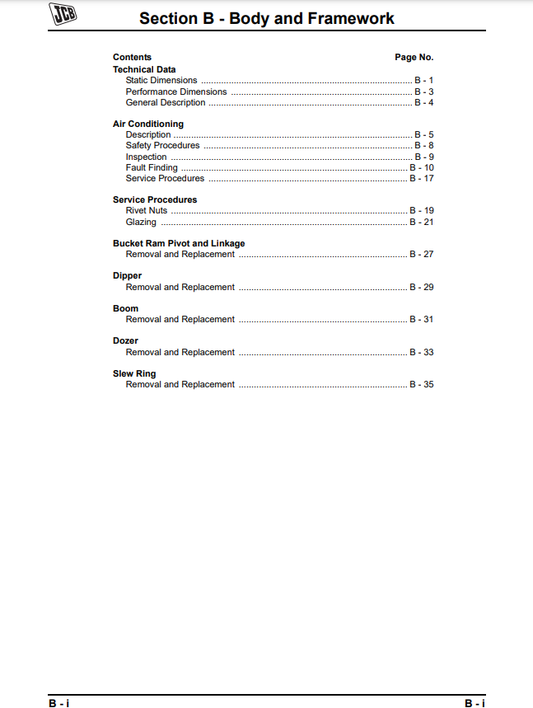 Manual de Servicios Miniexcavadora JCB 8061