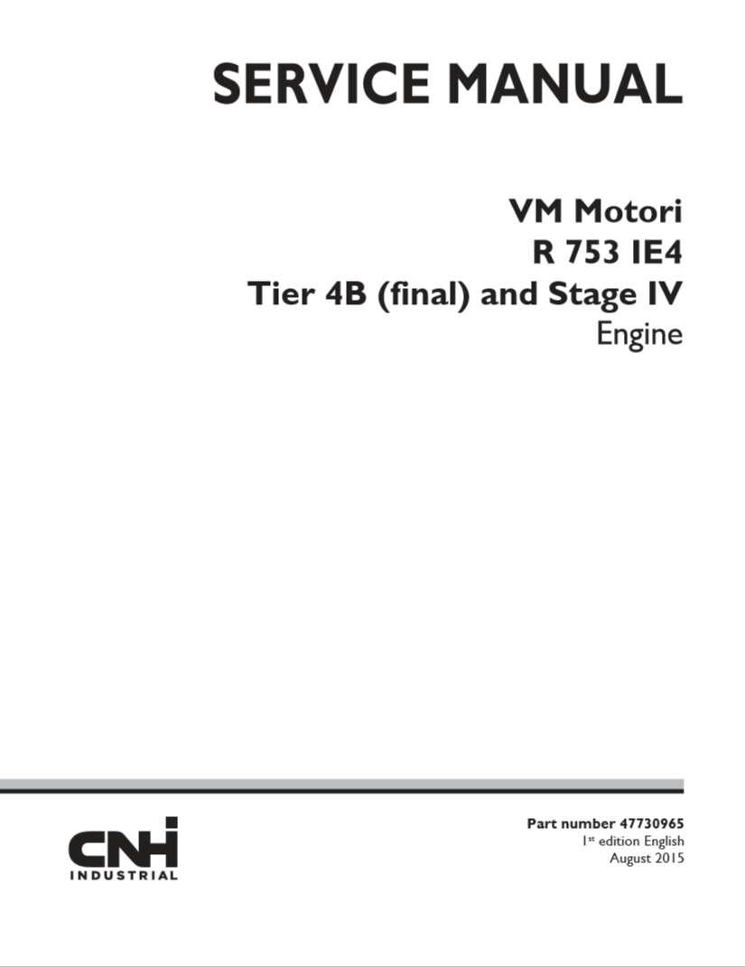 Manual de Servicios Motor New Holland VM Motori R 753 IE4 Tier 4B (final) and Stage IV