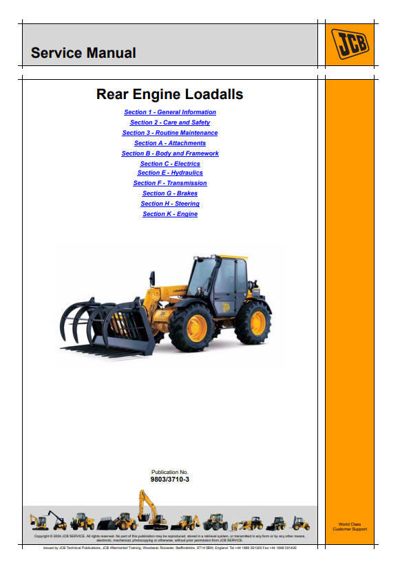 Manual de Servicios Telehandler JCB Motor Trasero