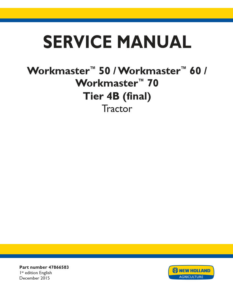 Manual de Servicios Tractor Compacto New Holland 50, 60, 70 Tier 4B