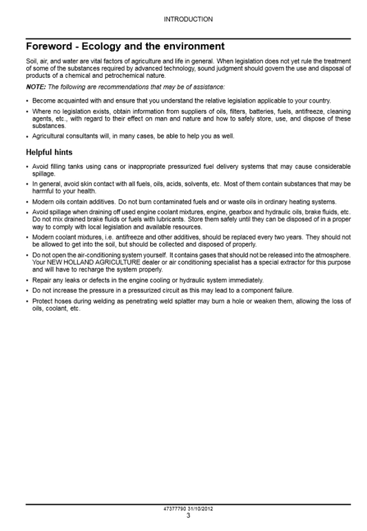 Manual de Servicios Tractor New Holland TS6.110, TS6.110 HC, TS6.120, TS6.120 HC, TS6.125, TS6.140