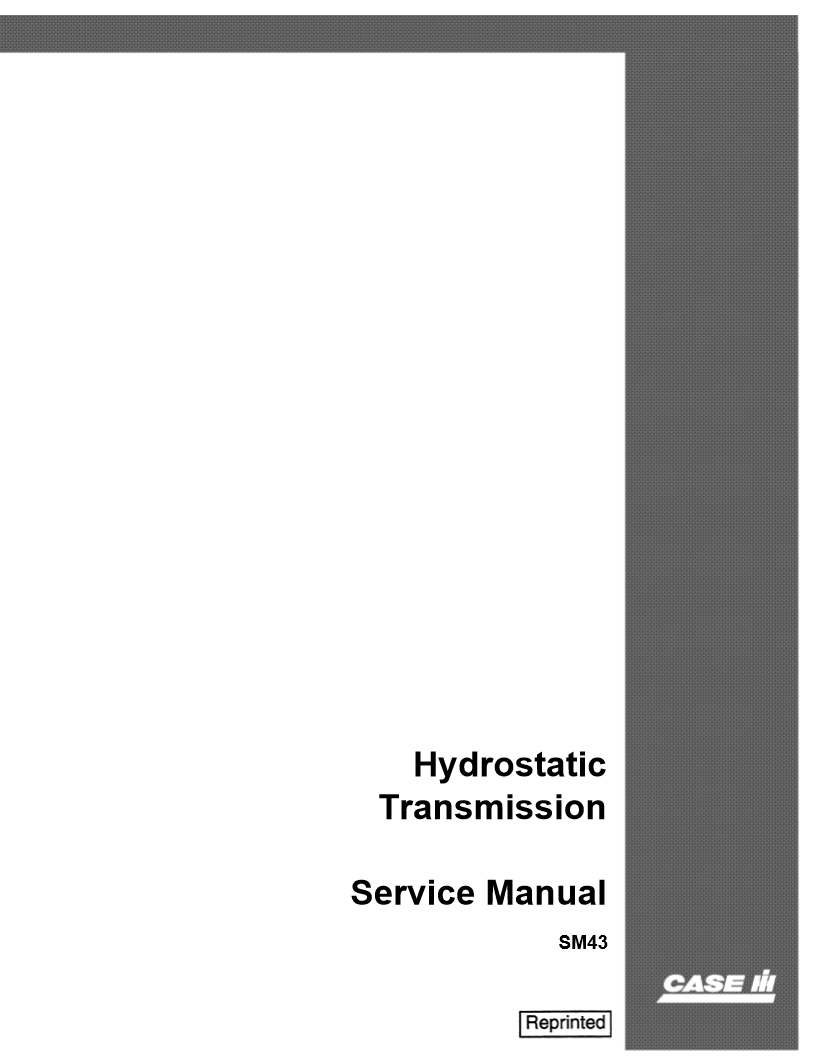 Manual de Servicios Transmisión Hidrostatica Case SM 43
