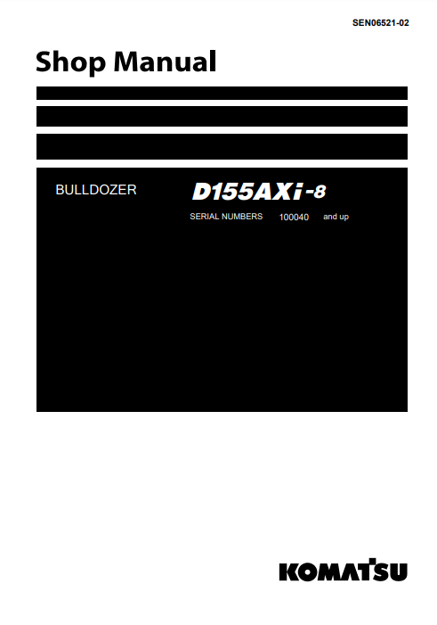 Manual de Taller Bulldozer Komatsu D155AXI-8 Japón SN 100040-UP