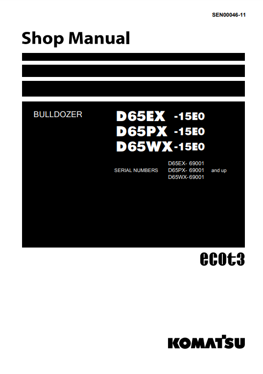 Manual de Taller Bulldozer Komatsu D61EX-23, D61PX-23 S.N 30001 y arriba