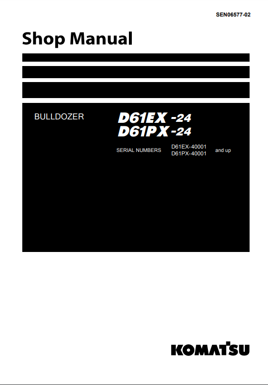 Manual de Taller Bulldozer Komatsu D61EX-24, D61PX-24 S.N 40001 y arriba