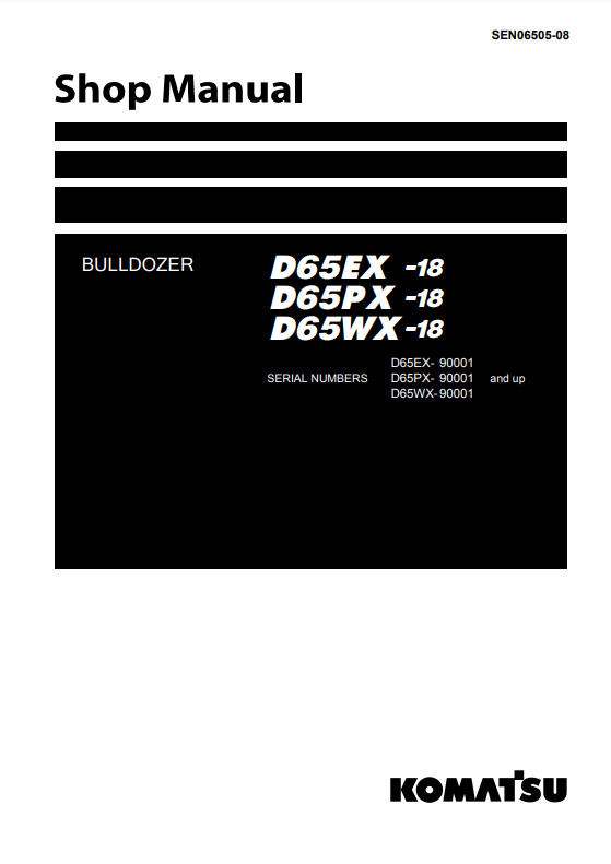 Manual de Taller Bulldozer Komatsu D65EX-18, D65PX-18, D65WX-18 S.N 90001-UP