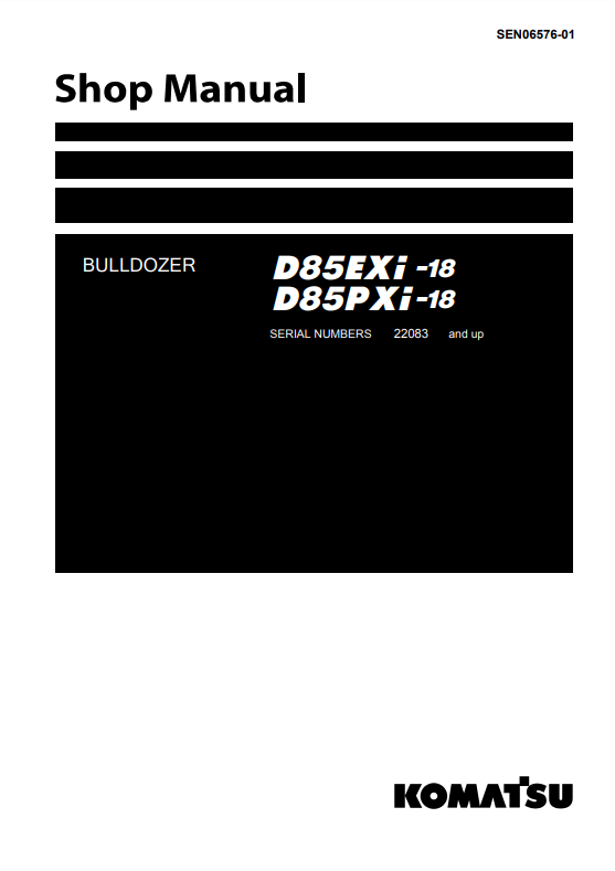 Manual de Taller Bulldozer Komatsu D85EXi-18, D85PXi-18 S.N 22083-UP