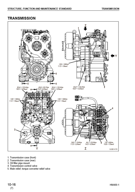 Manual de Taller Camión Japones Komatsu HM400-1 S.N 1001-UP