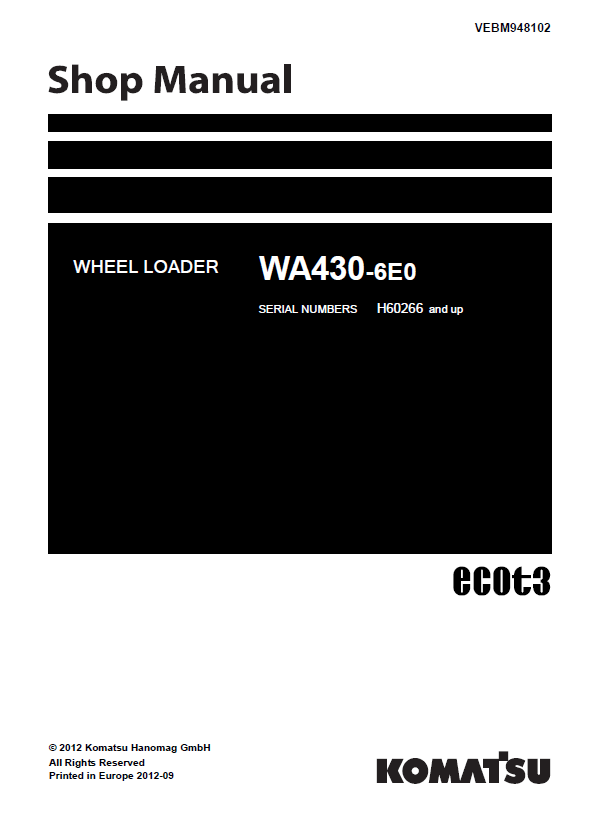 Manual de Taller Cargador Komatsu WA4302-6E0 - H60266
