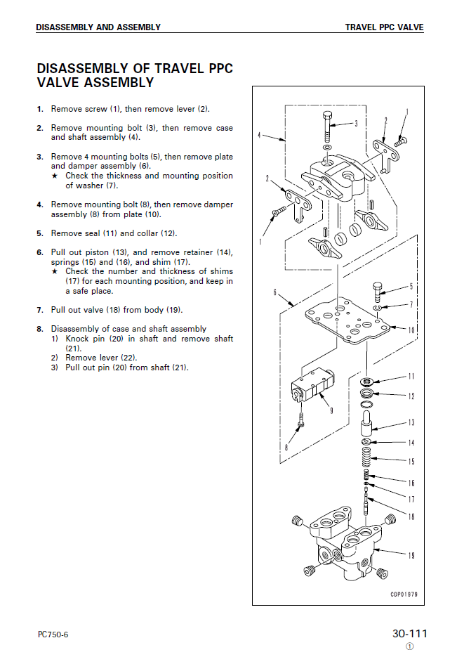 Manual de Taller Excavadora Komatsu PC750SE-6K, PC750LC-6K - K32001