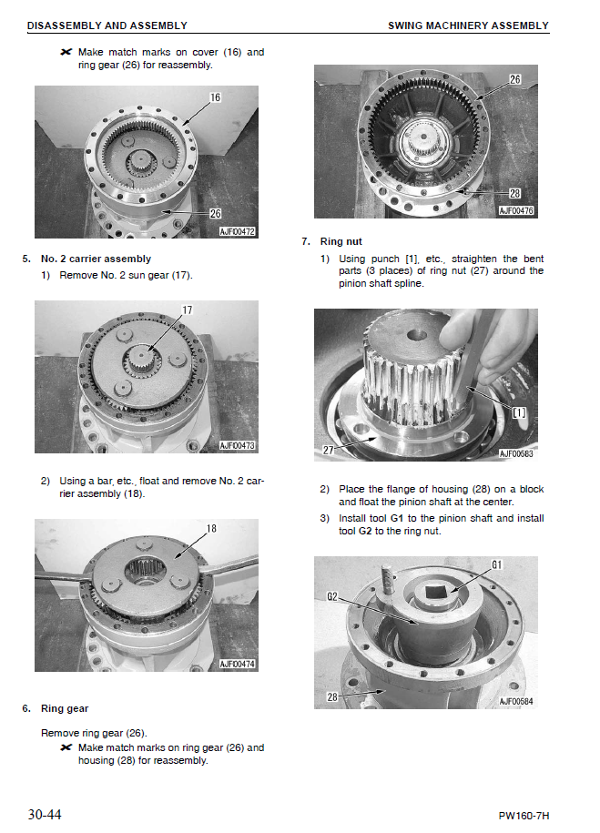 Manual de Taller Excavadora Sobre Ruedas Komatsu PW160- 7H - H50051