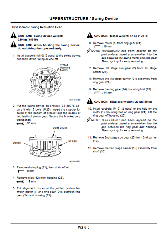 Manual de Taller Excavadora sobre Ruedas hitachi zx210w
