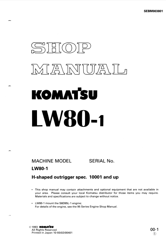 Manual de Taller Grúa Komatsu LW80-1