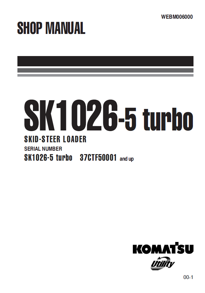 Manual de Taller Minicargador Komatsu SK1026-5 Turbo