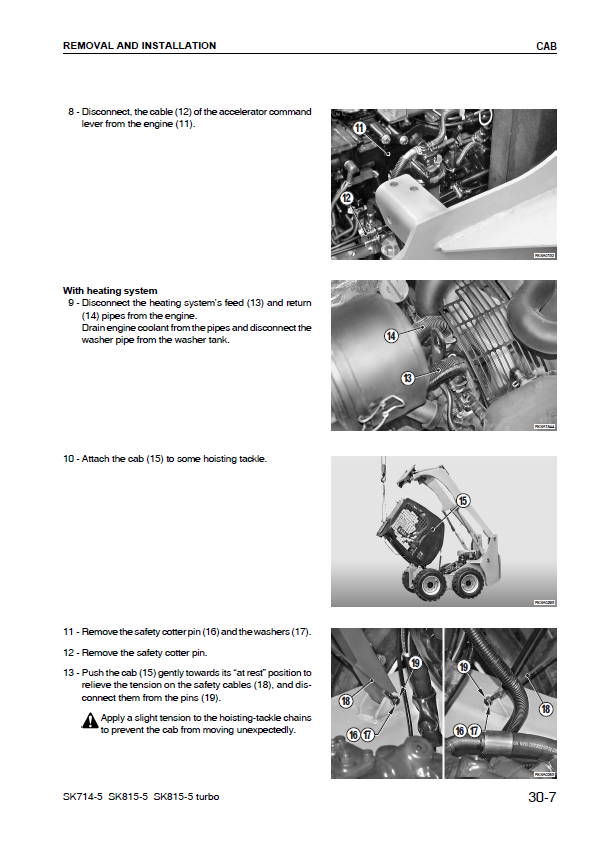 Manual de Taller Minicargador Komatsu SK714-5 - 37AF00004, SK815-5 - 37BF00006, SK815-5 Turbo - 37BTF00003