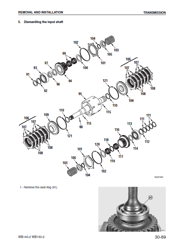 Manual de Taller Retroexcavadora Komatsu WB140-2 - 140F11531, WB150-2 - 150F10303