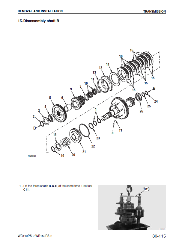 Manual de Taller Retroexcavadora Komatsu WB140PS-2 - 140F50098, WB150PS-2 - 150F50032
