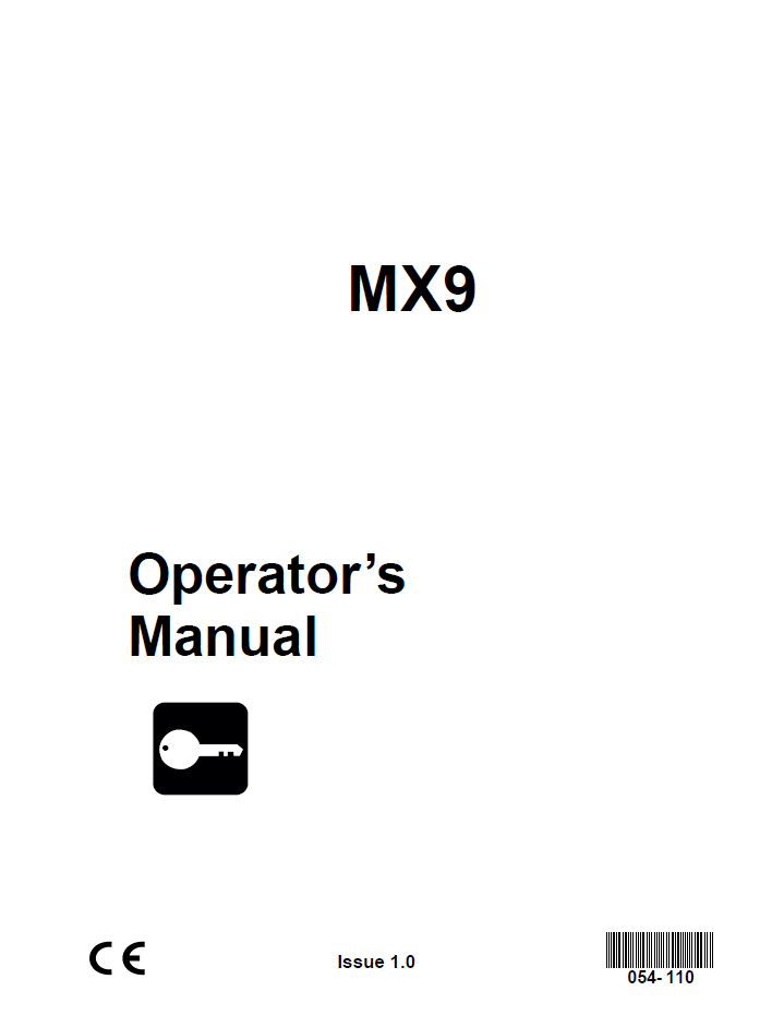Manual del Operador Excavadora Ditch Witch MX9