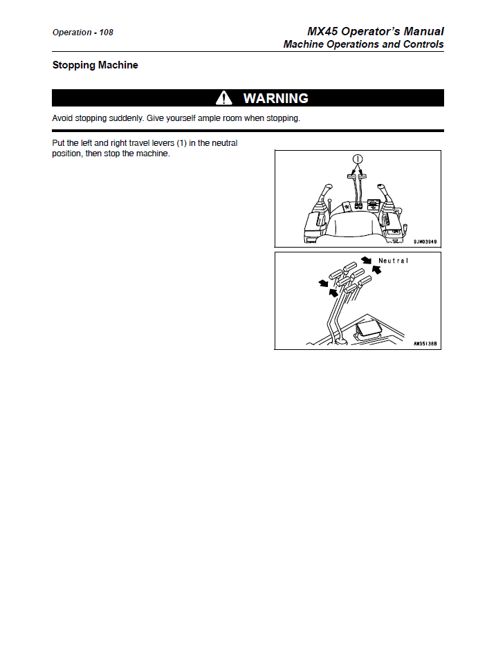 Manual del Operador Excavadora Komatsu MX45