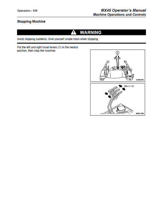 Manual del Operador Excavadora Komatsu MX45