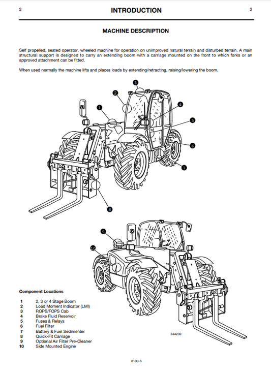 Manual del Operador Manipulador Telescopico JCB 530, 532, 533, 535, 537, 540