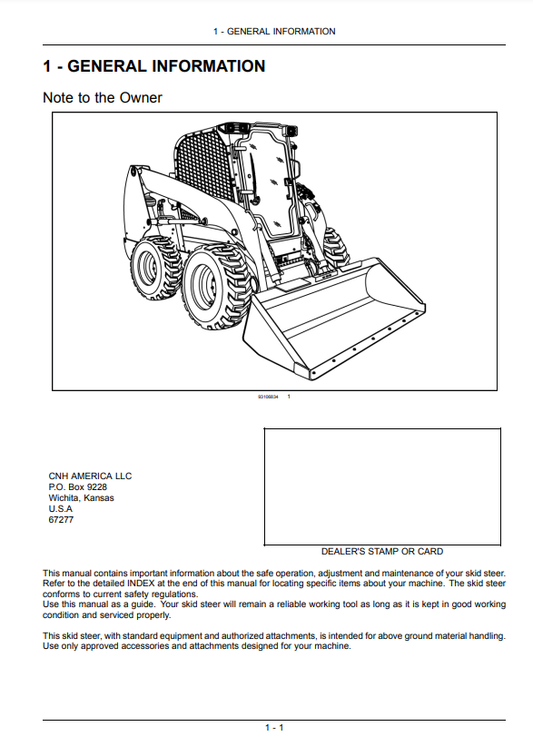 Manual del Operador Minicargador Case SR, SV, TR Series